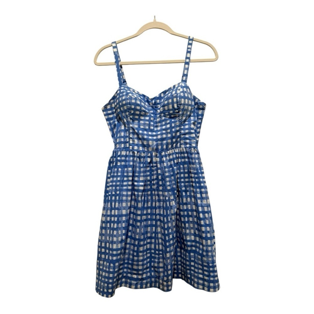 Lilly Pulitzer Blue White Checkered Gingham Sundress Size 6 Smocked Dress